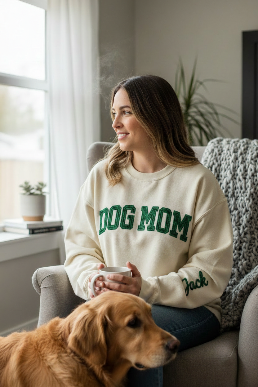 Dog mom college betűk - első stílus